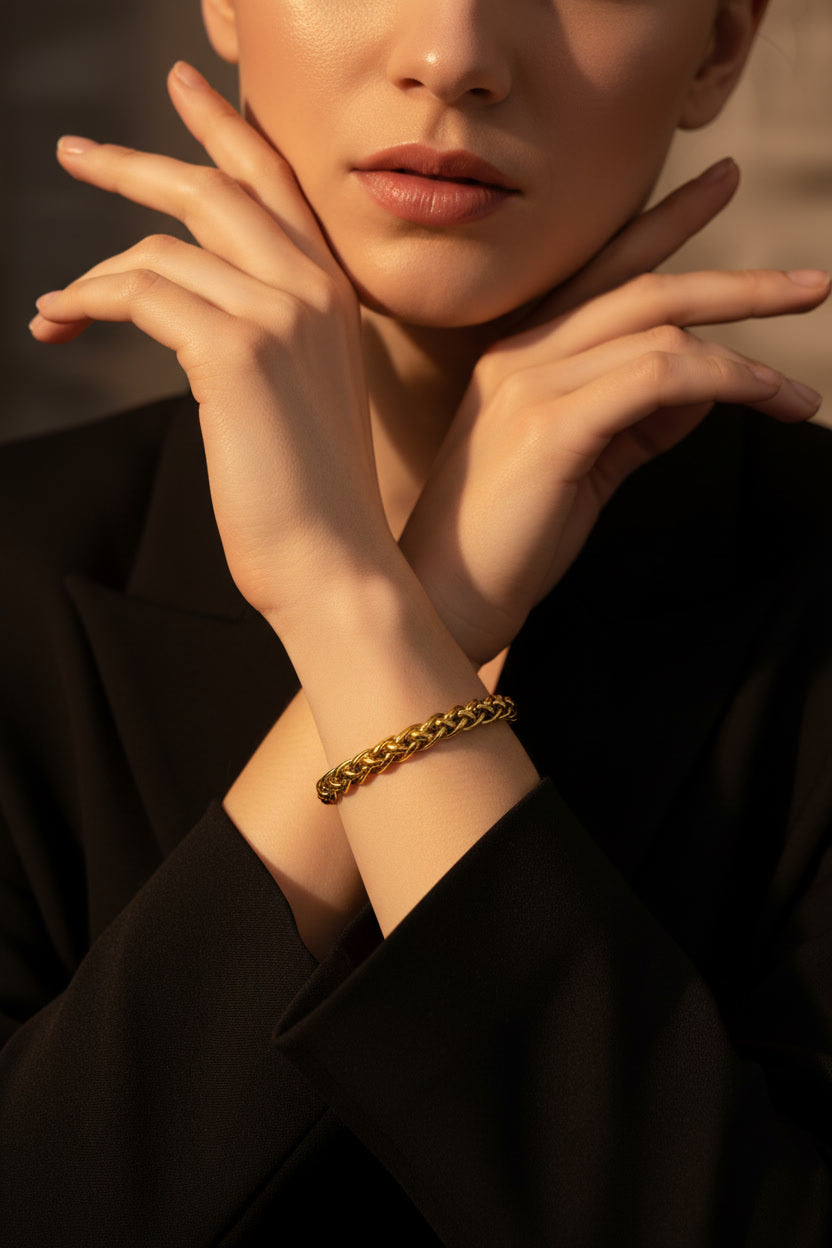 Braided Spiga Chain Bracelet