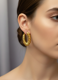 Wavy Gold Hoops Earrings