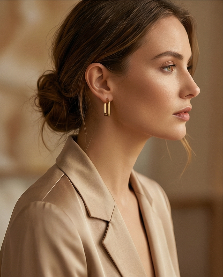 Geometric Gold Hoop Earrings