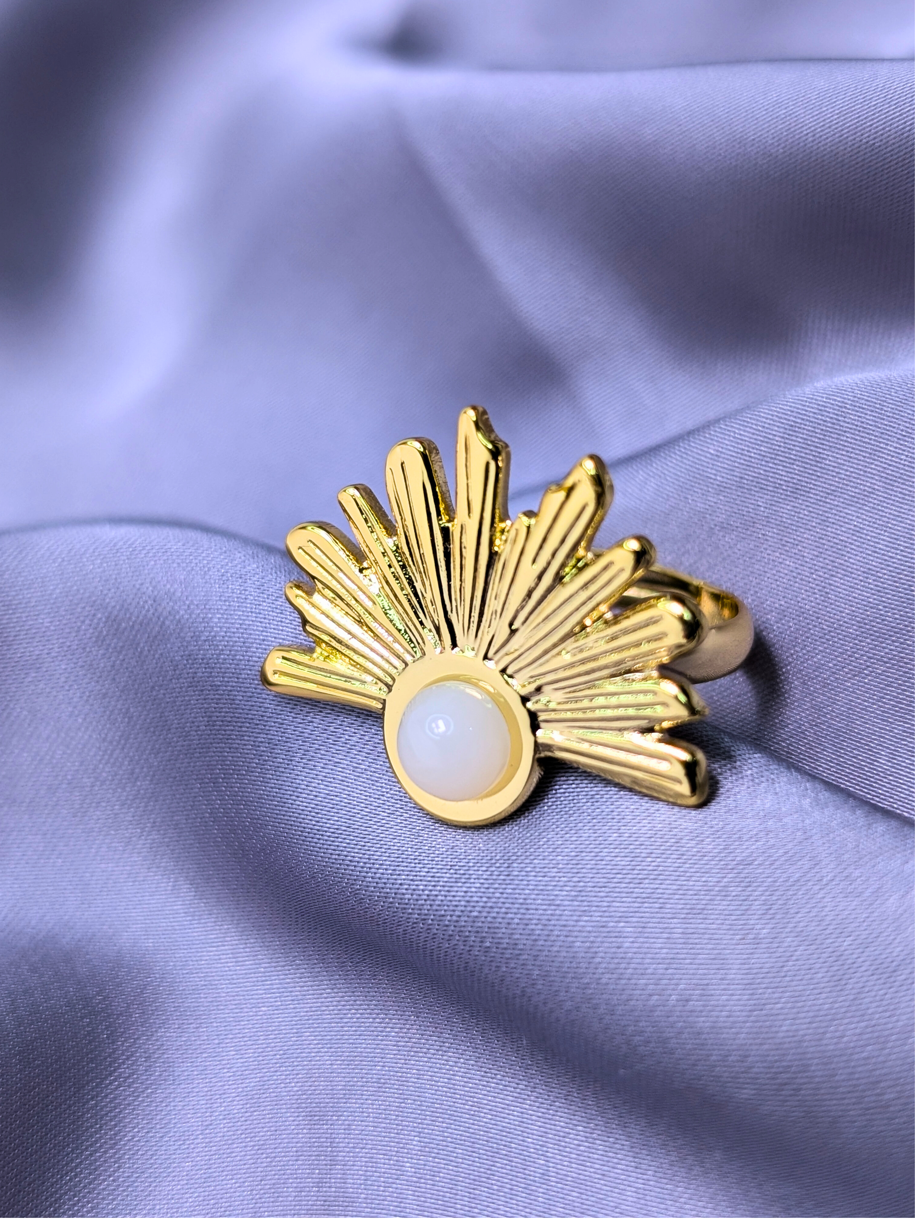 Sunburst Pearl Cocktail Ring