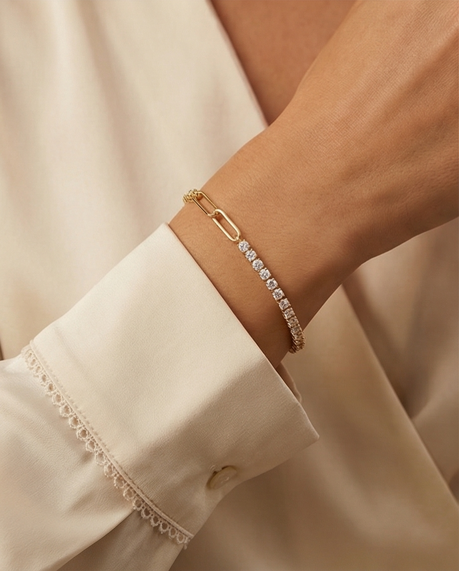 Dual Tone Sparkle Bracelet