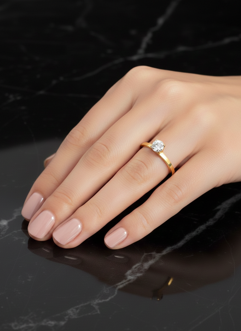 Minimalist Solitaire Zirconia Ring