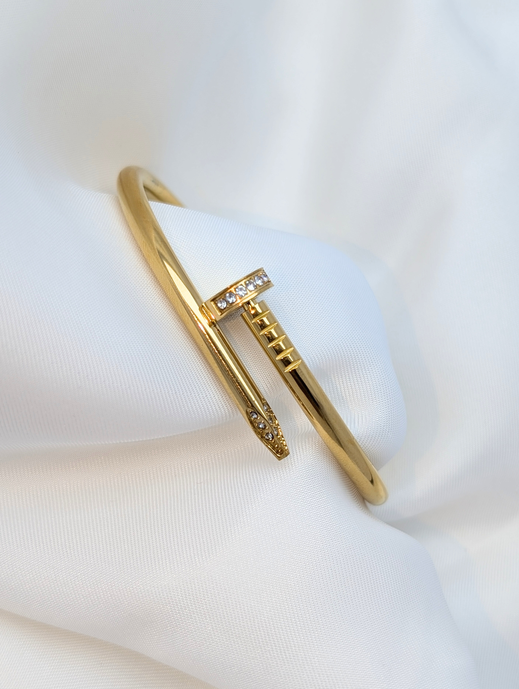 Crystal-Embellished Nail Bracelet