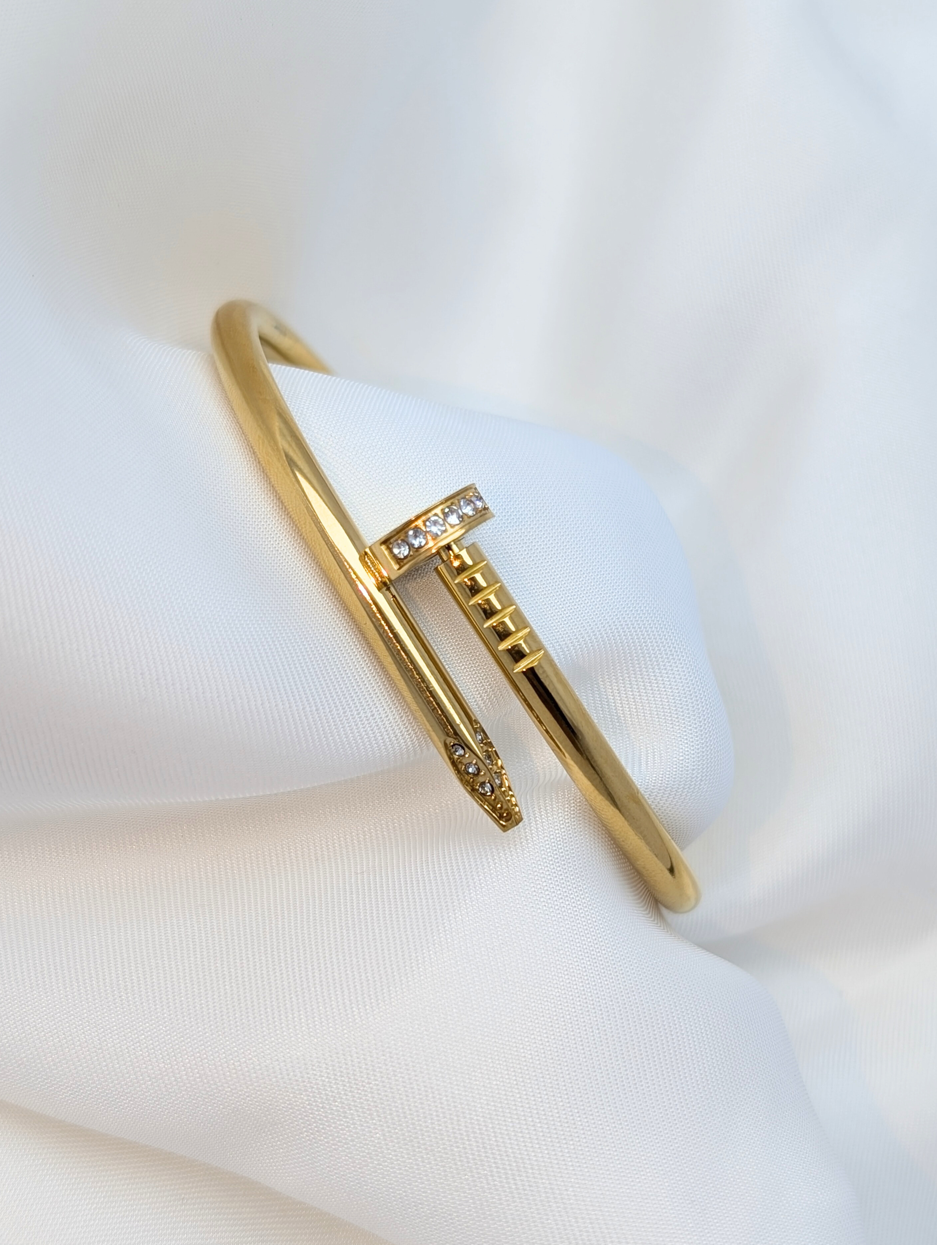 Crystal-Embellished Nail Bracelet