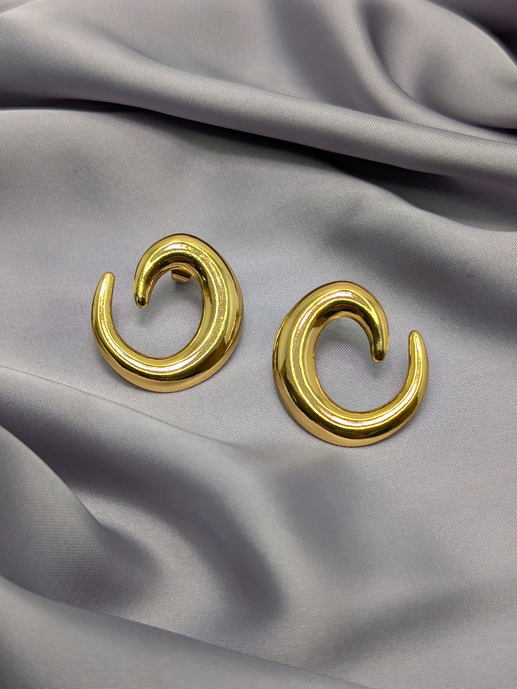 Crescent Gold Hoop Earrings