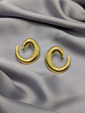 Crescent Gold Hoop Earrings