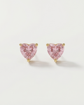 Rosé Heart Zirconia Studs