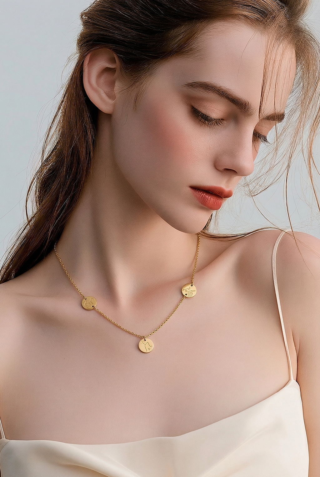 Divine Virtues Triple Coin Necklace