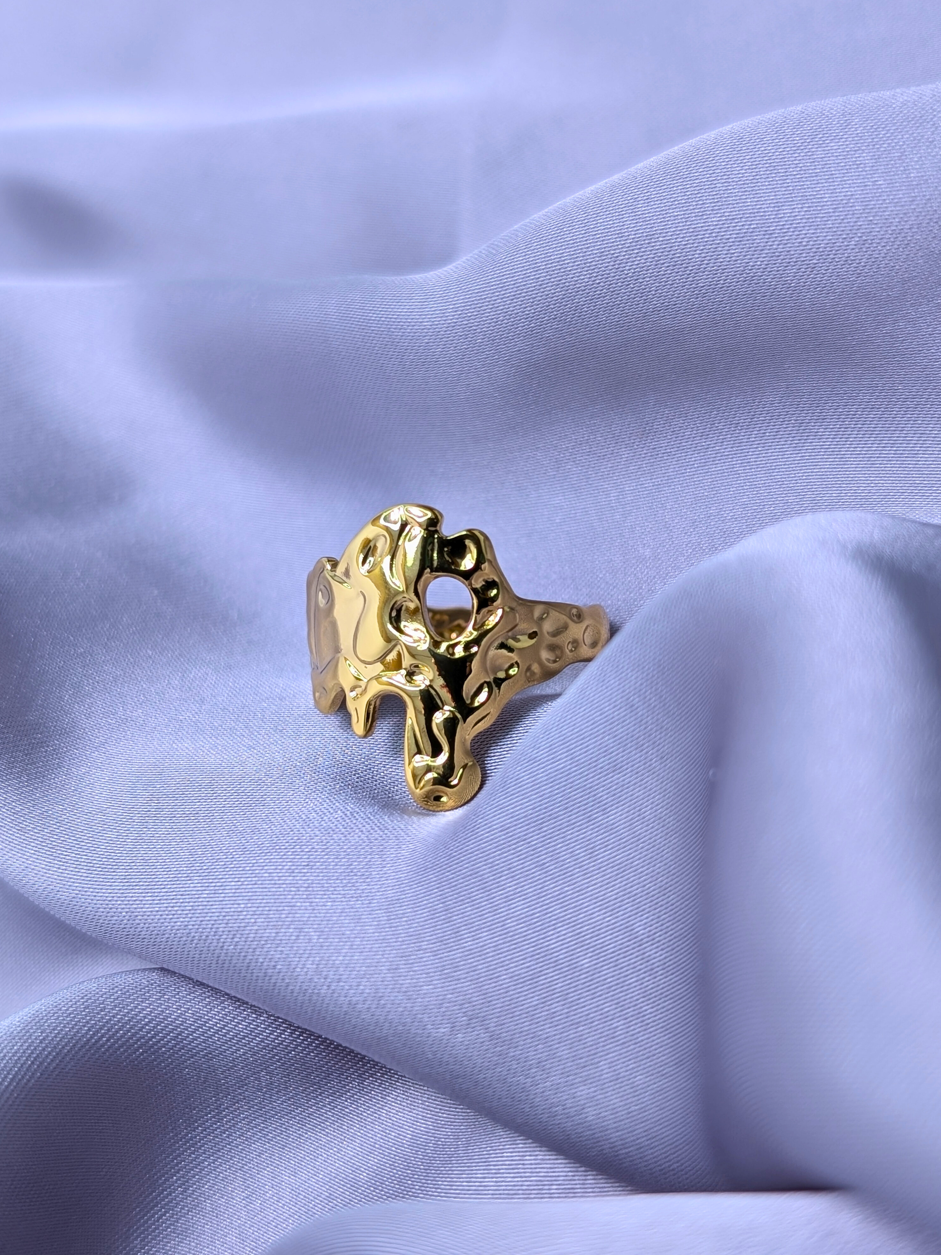 Molten Gold Abstract Ring