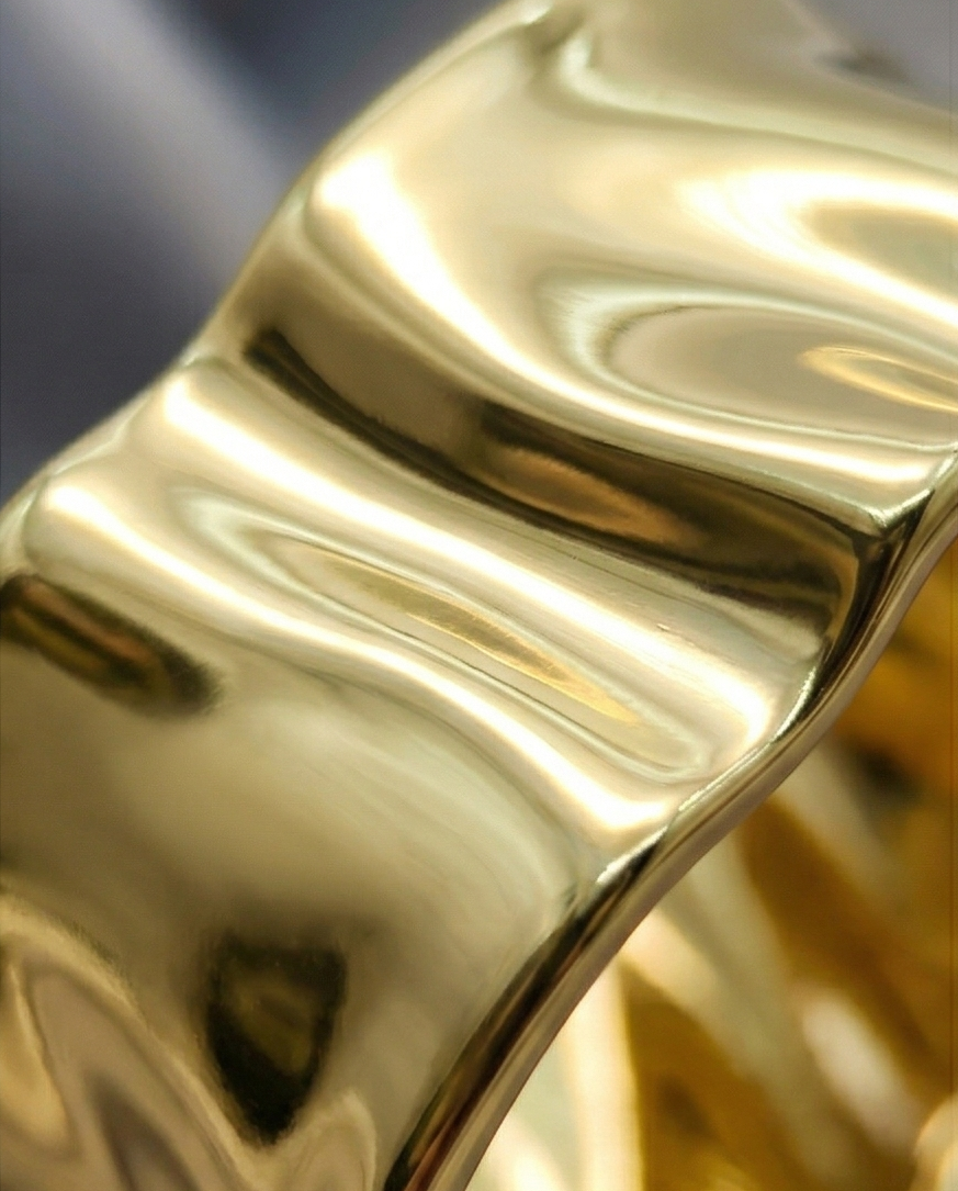 Molten Gold Wave Bangle