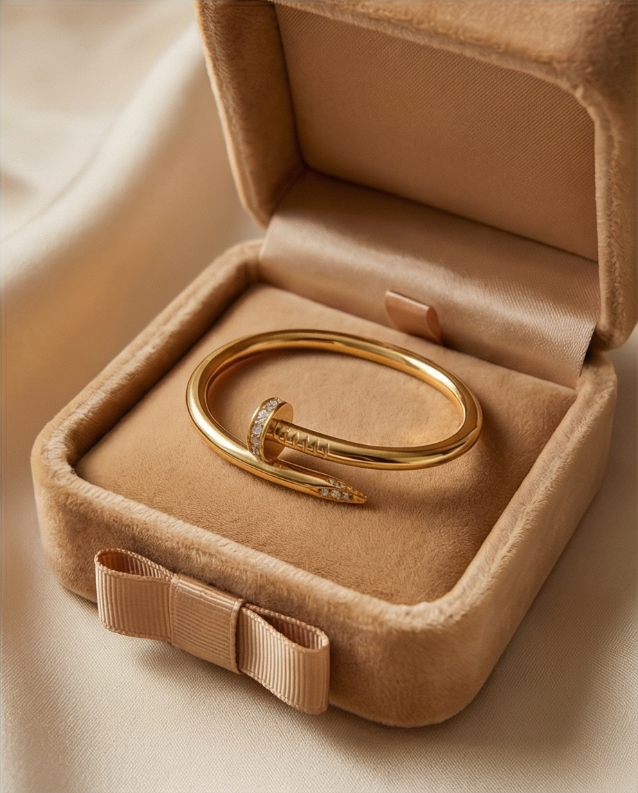 Crystal-Embellished Nail Bracelet