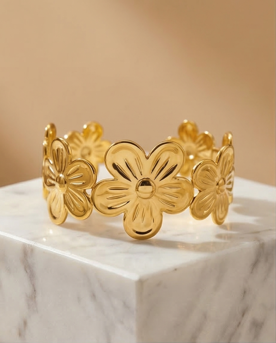 Floral Cuff Bangle
