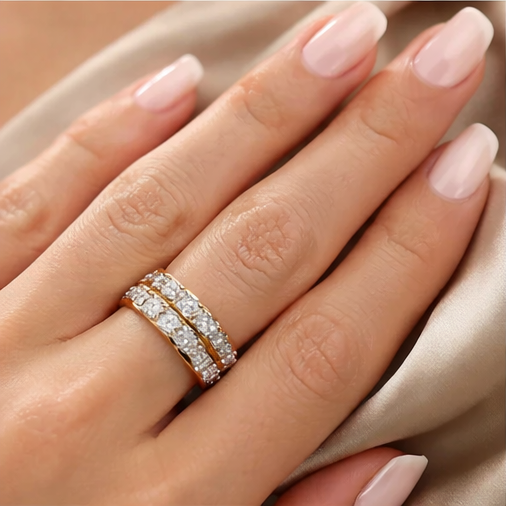 Double Row Round-Cut Eternity Band