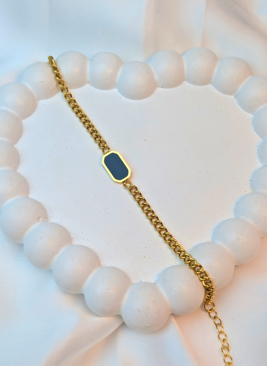 Midnight Azure Curb Chain Bracelet