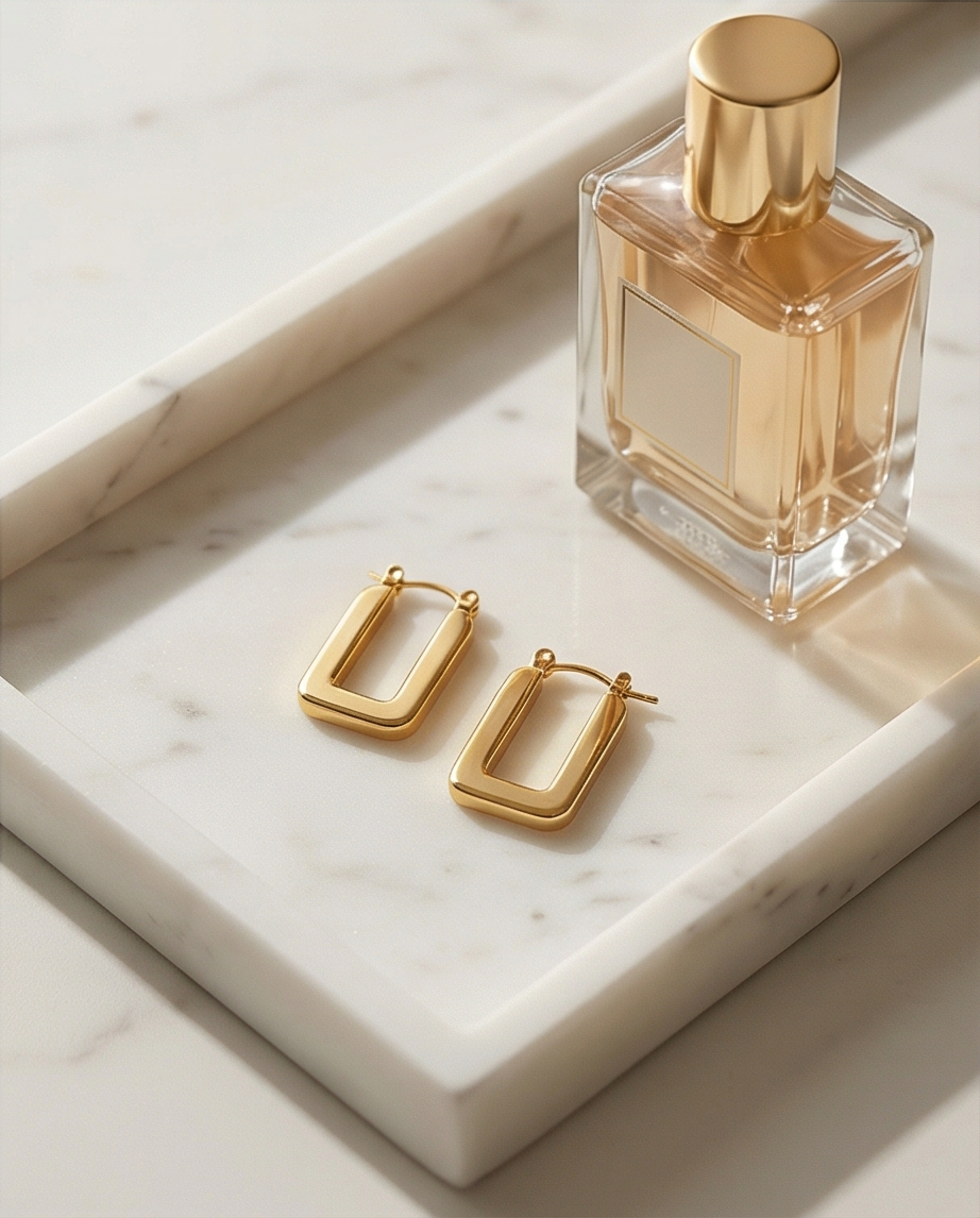 Geometric Gold Hoop Earrings