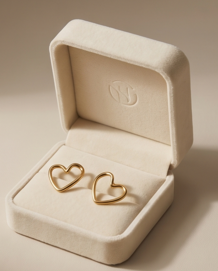 Melted Gold Heart Earrings