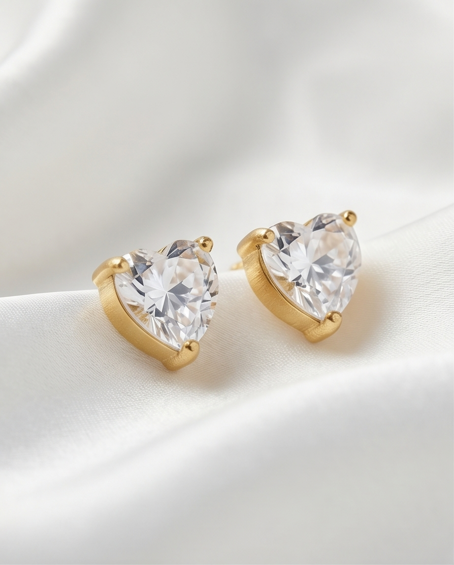 Cupid Gold Heart Earrings