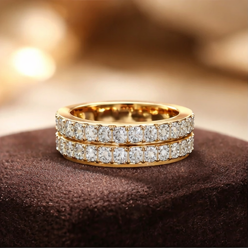 Double Row Round-Cut Eternity Band