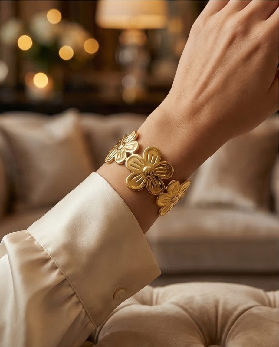 Floral Cuff Bangle