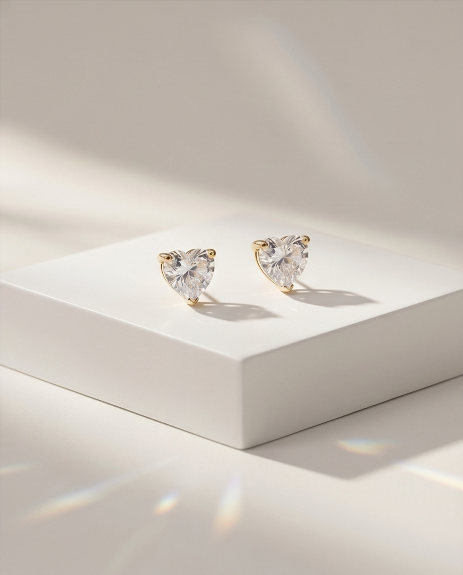 Cupid Gold Heart Earrings