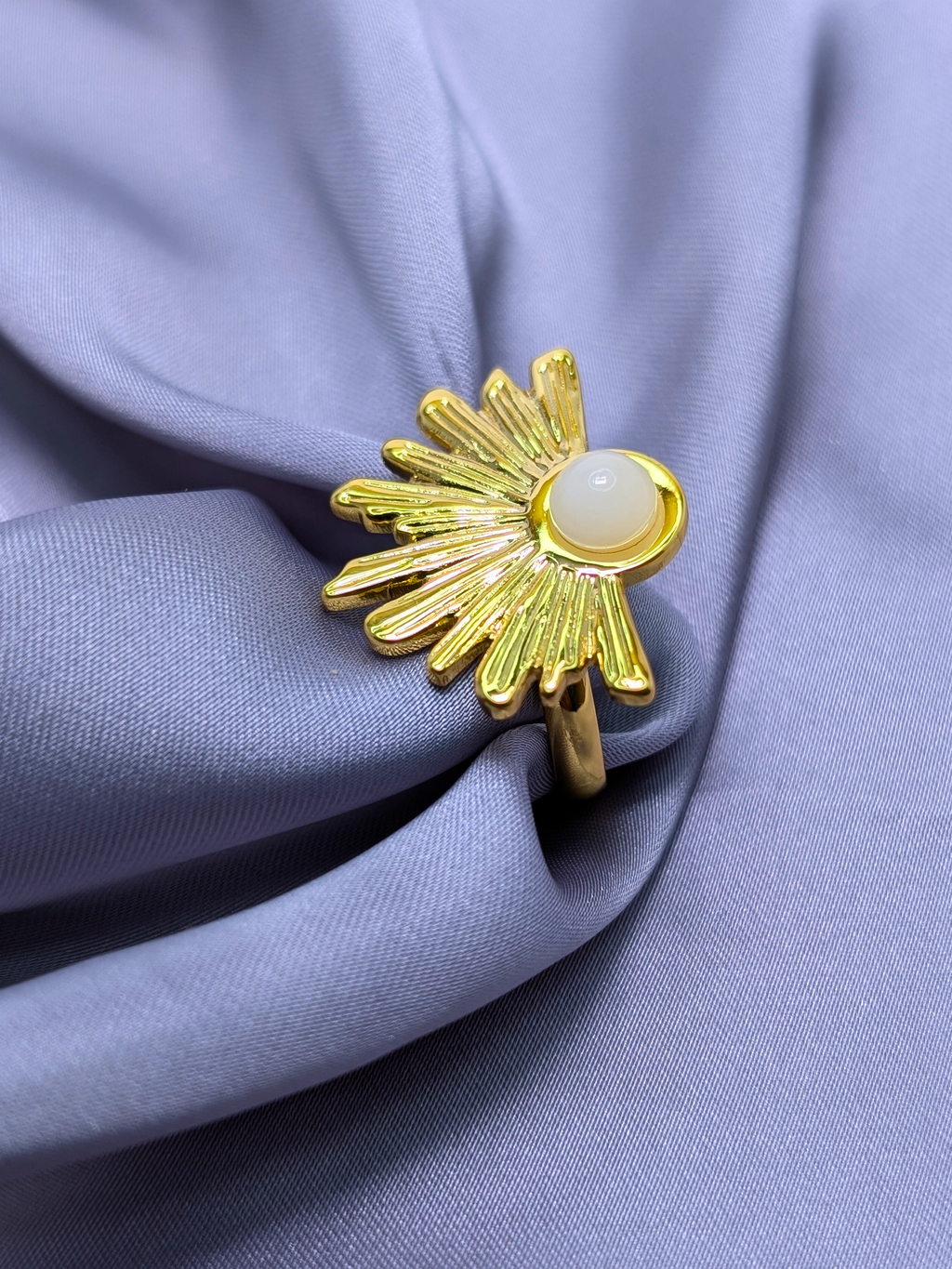 Sunburst Pearl Cocktail Ring