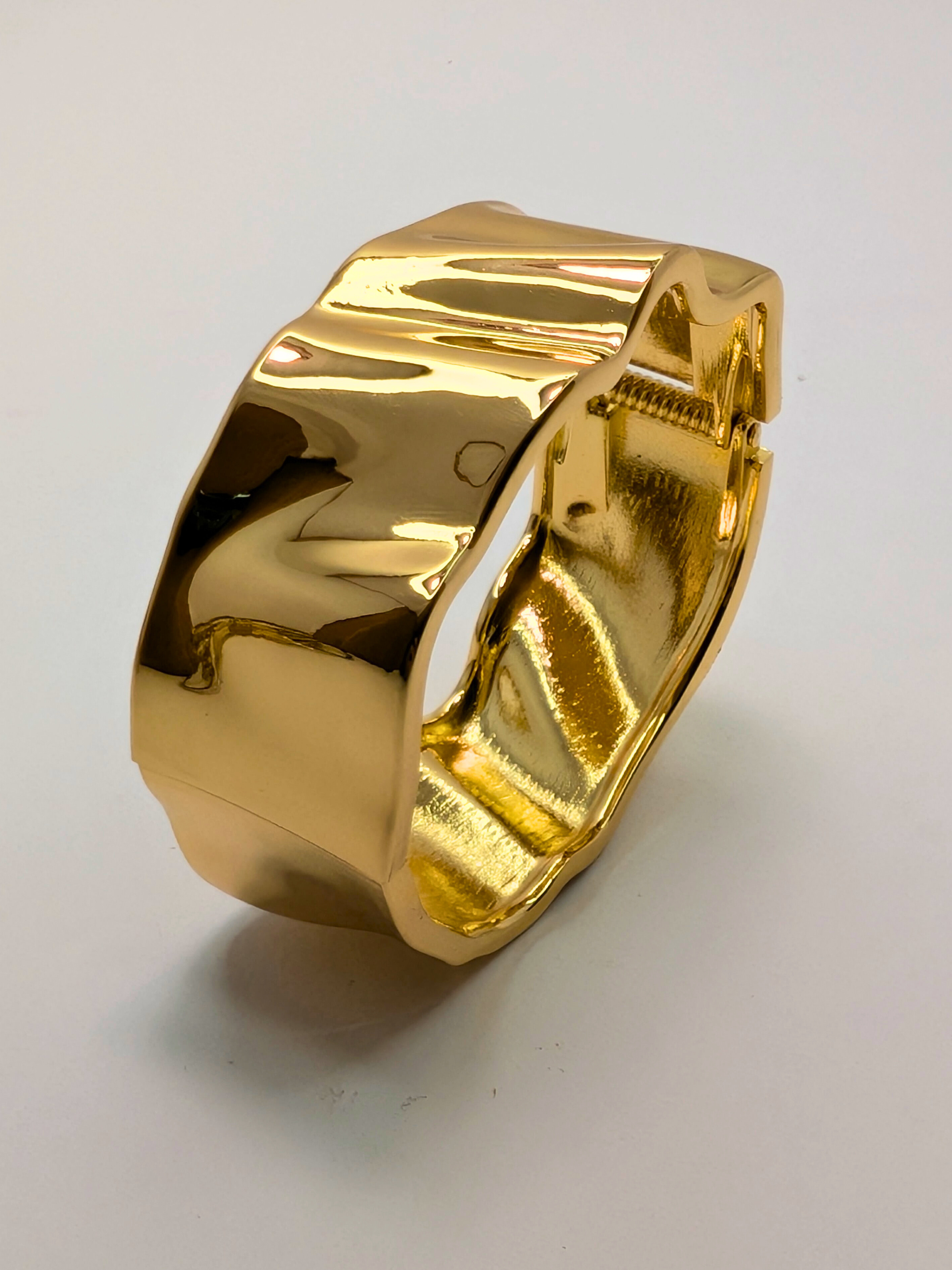 Molten Gold Wave Bangle