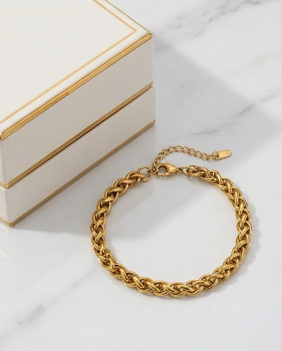 Braided Spiga Chain Bracelet