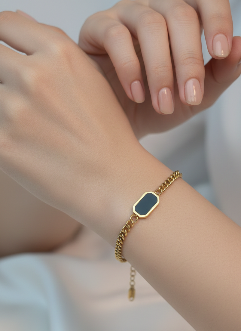 Midnight Azure Curb Chain Bracelet