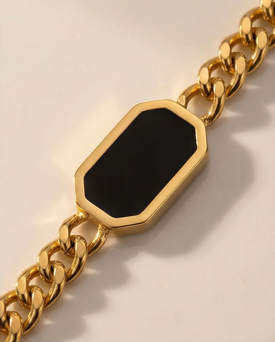 Midnight Azure Curb Chain Bracelet