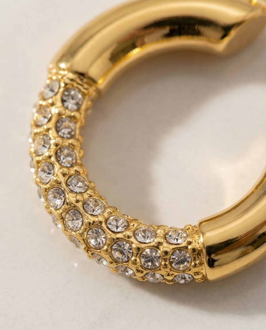 Crystal Hoops Earring