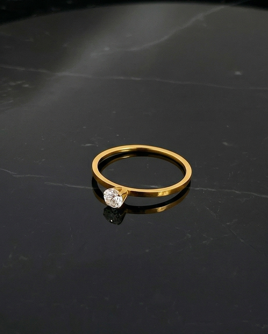 Minimalist Solitaire Zirconia Ring