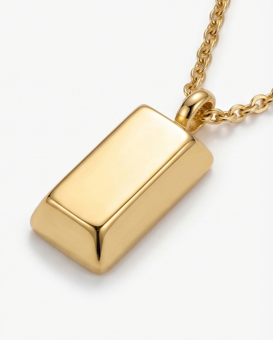 Gold Bar Stainless Steel Pendant