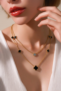 Midnight Clover Double-Layered Necklace