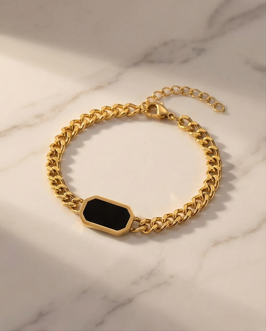 Midnight Azure Curb Chain Bracelet