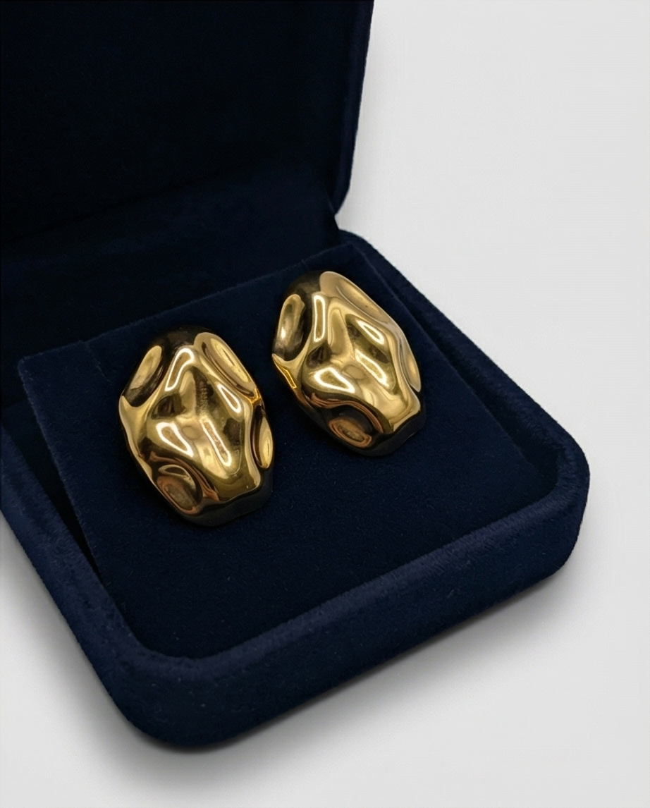 Molten Gold Stud Earrings