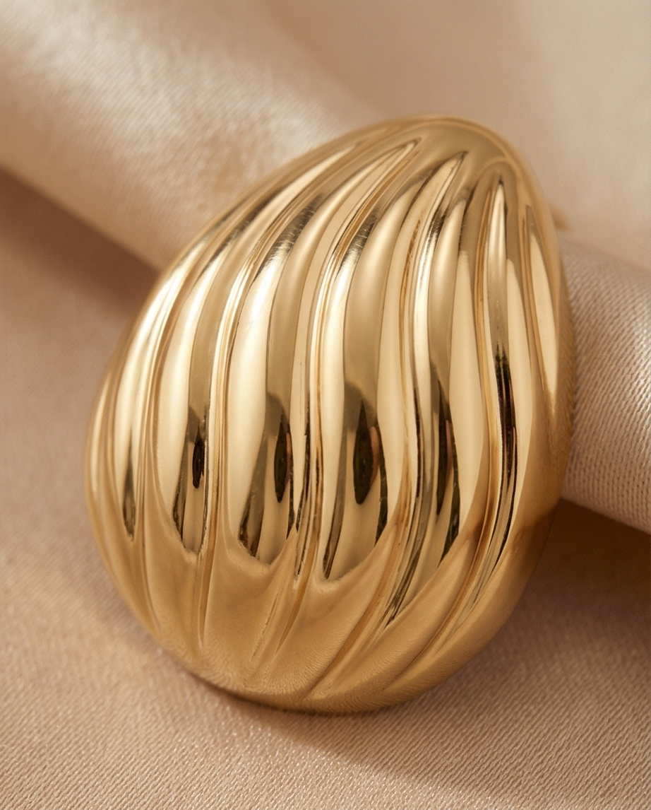 Golden Swirl Dome Earrings