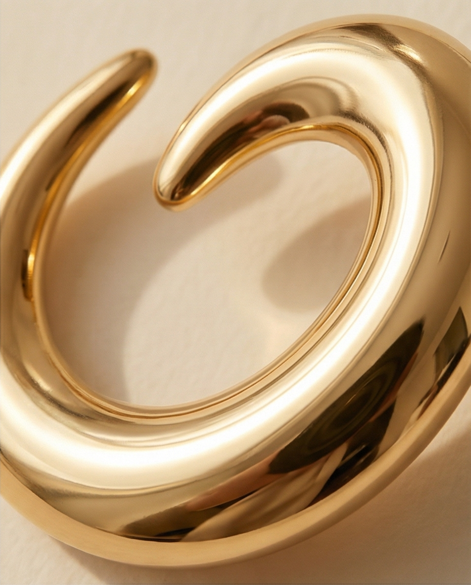Crescent Gold Hoop Earrings