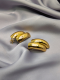 Double-Bar Curved Gold Studs