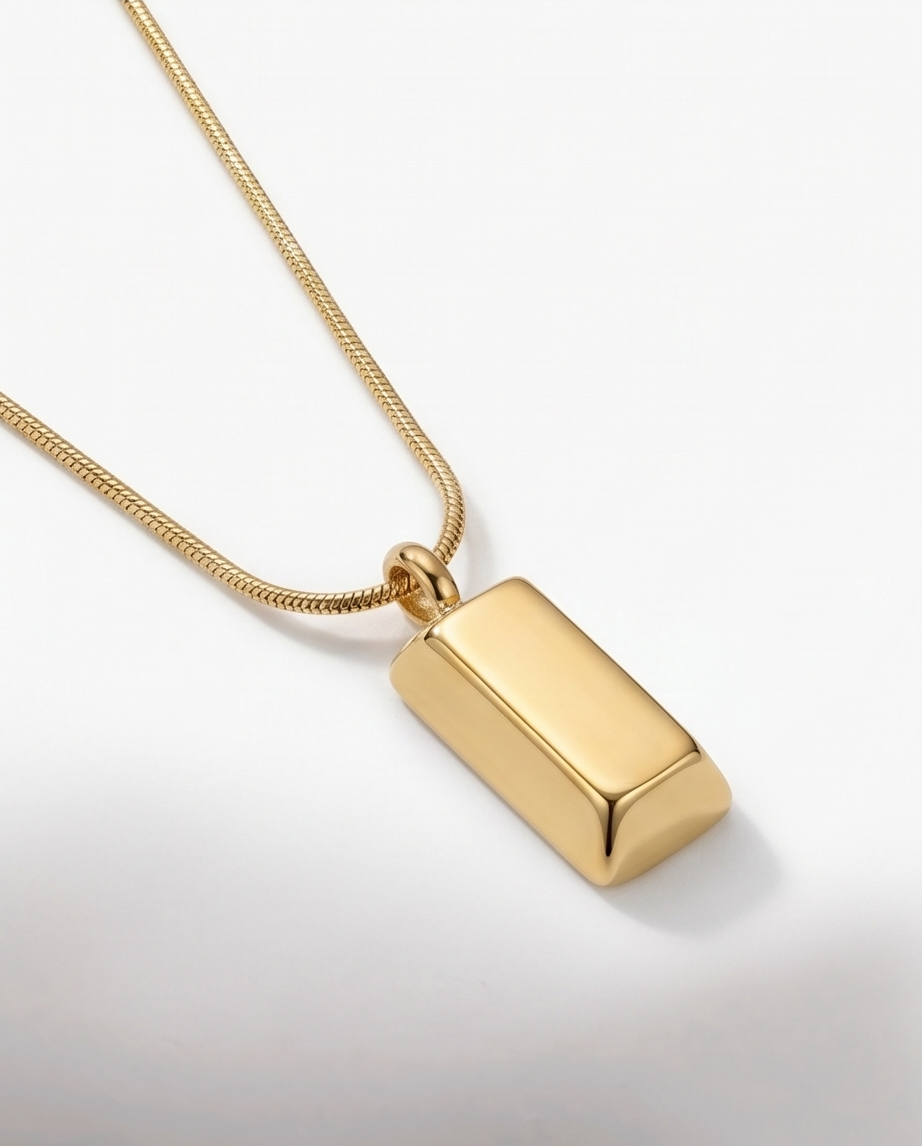 Gold Bar Stainless Steel Pendant