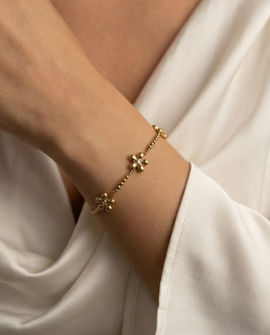 Golden Meadow Blossom Bracelet