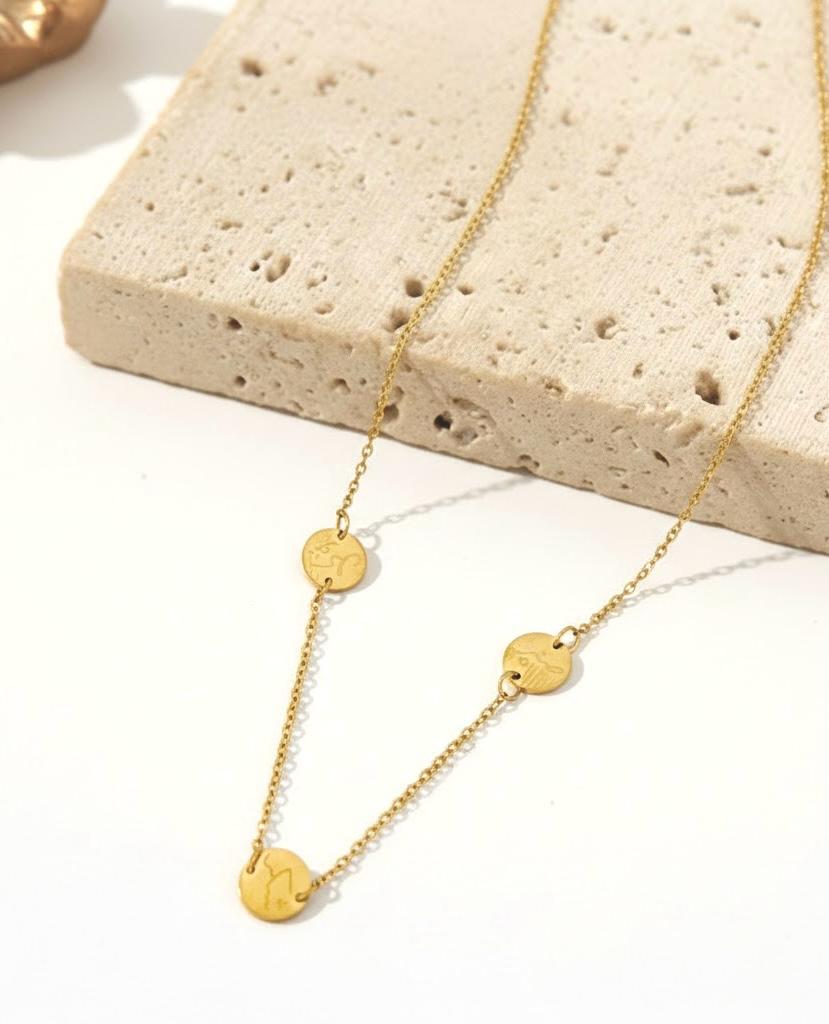 Divine Virtues Triple Coin Necklace