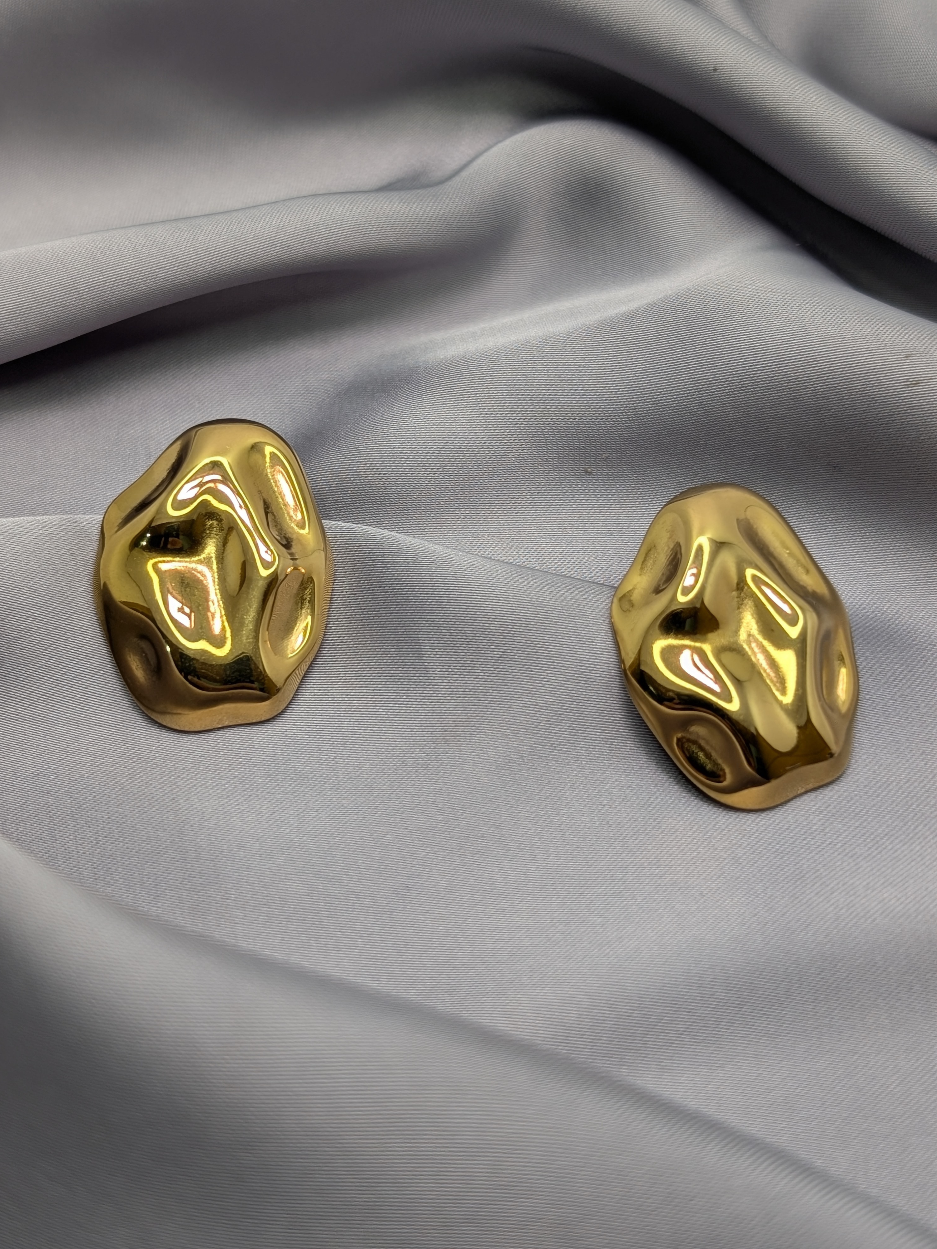 Molten Gold Stud Earrings
