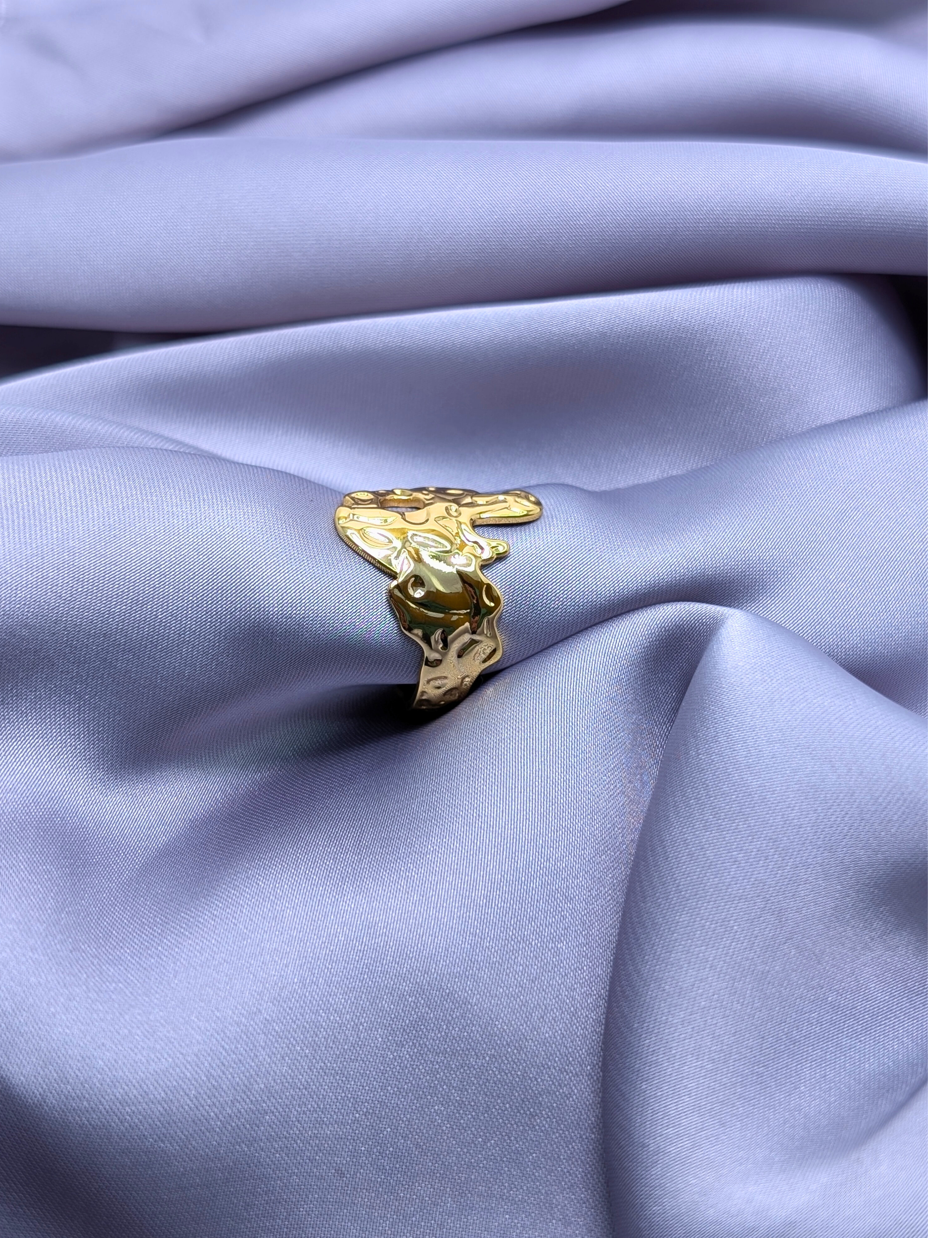 Molten Gold Abstract Ring