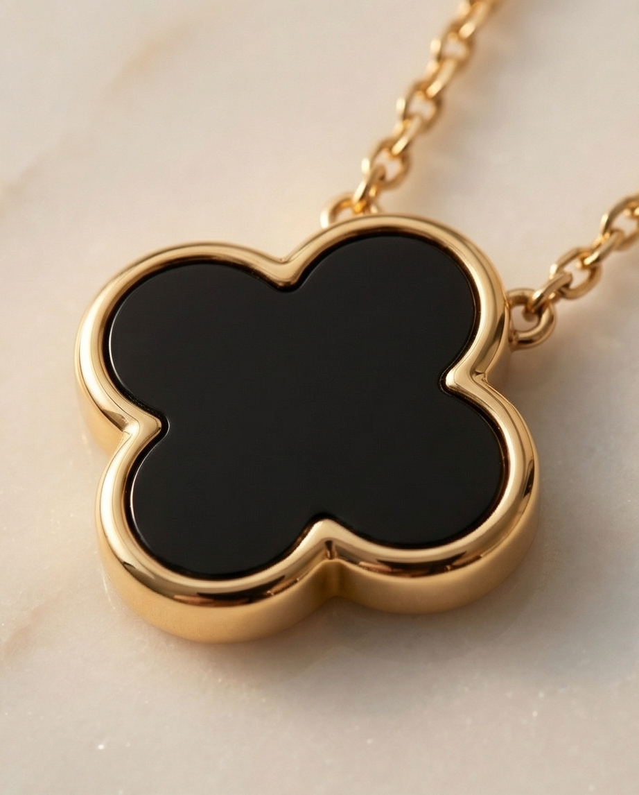 Midnight Clover Double-Layered Necklace