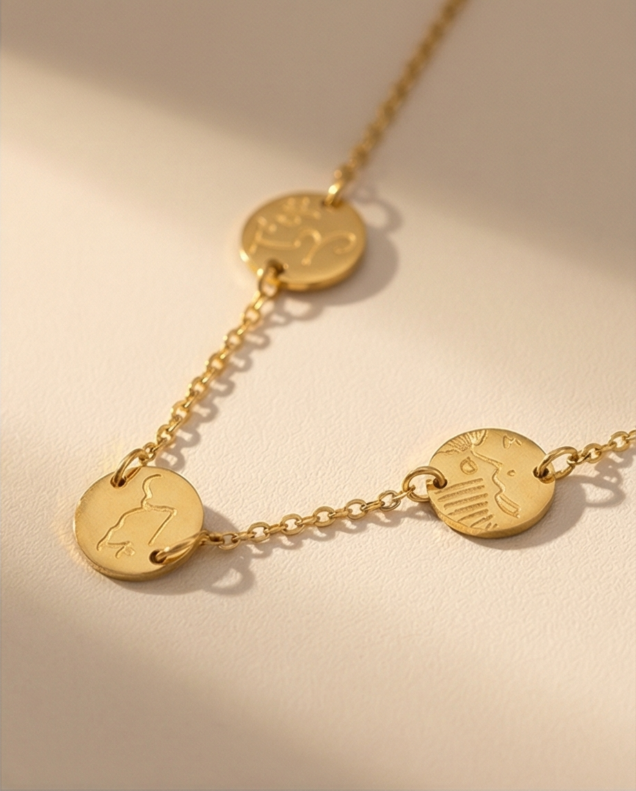 Divine Virtues Triple Coin Necklace