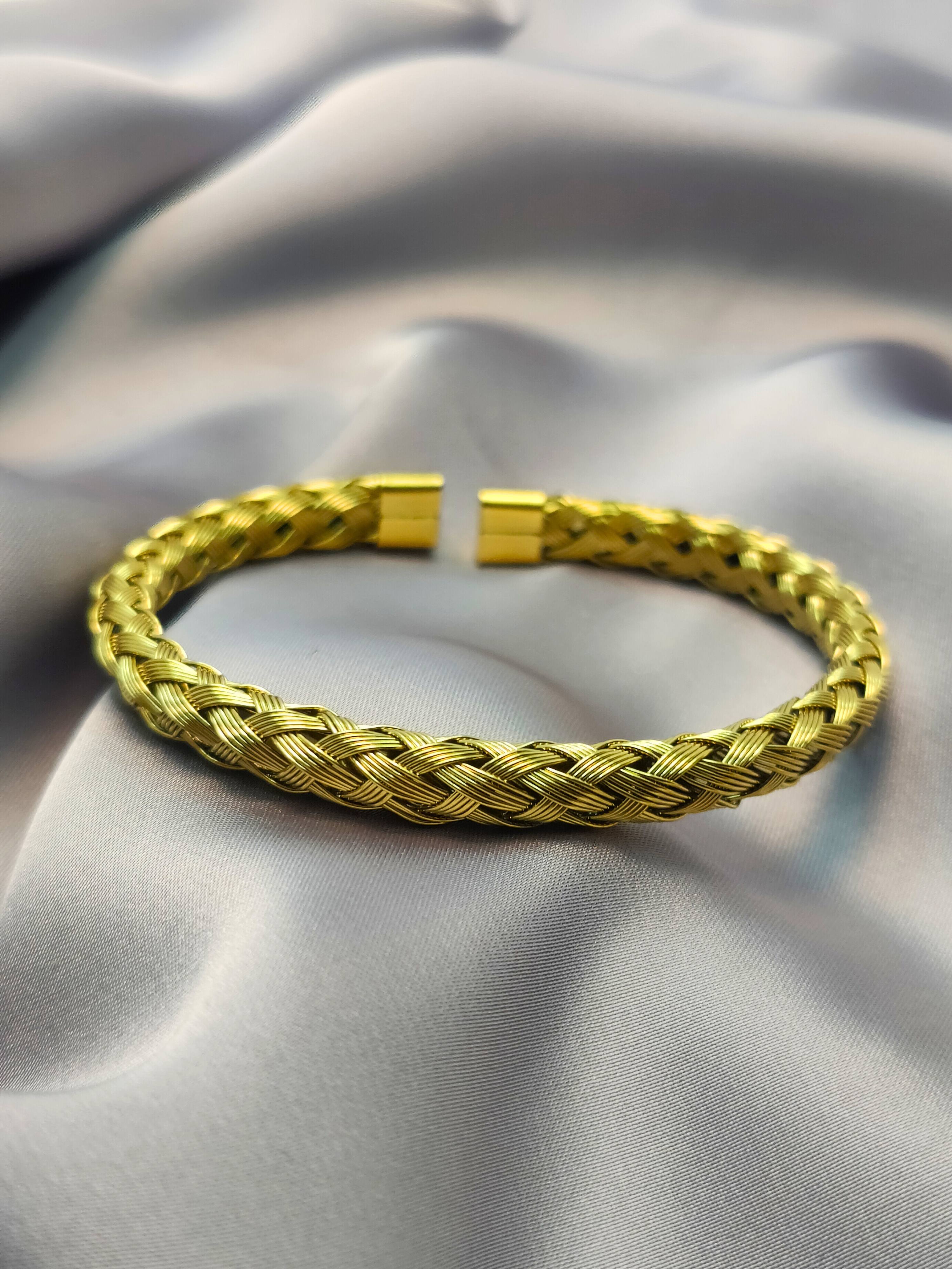 Elegant Braided Gold Wire Cuff
