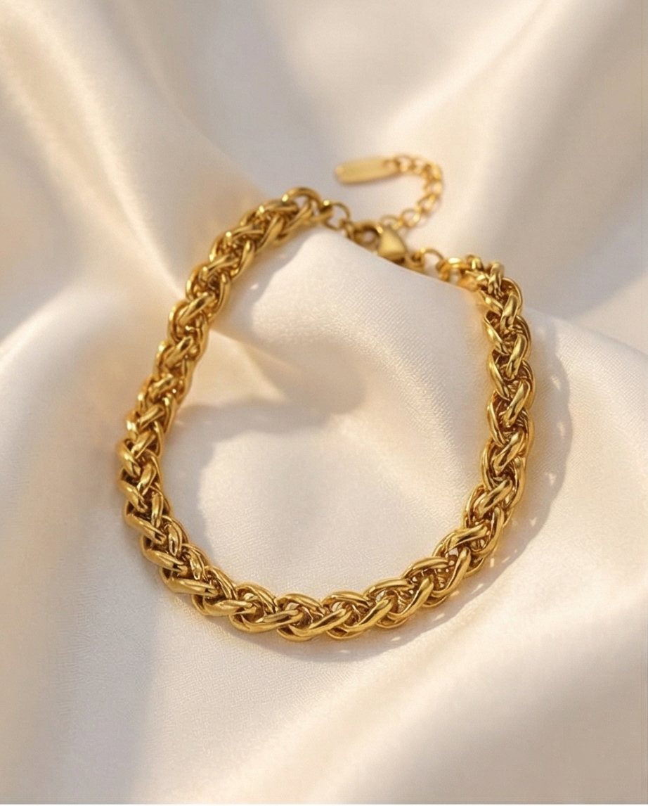 Braided Spiga Chain Bracelet