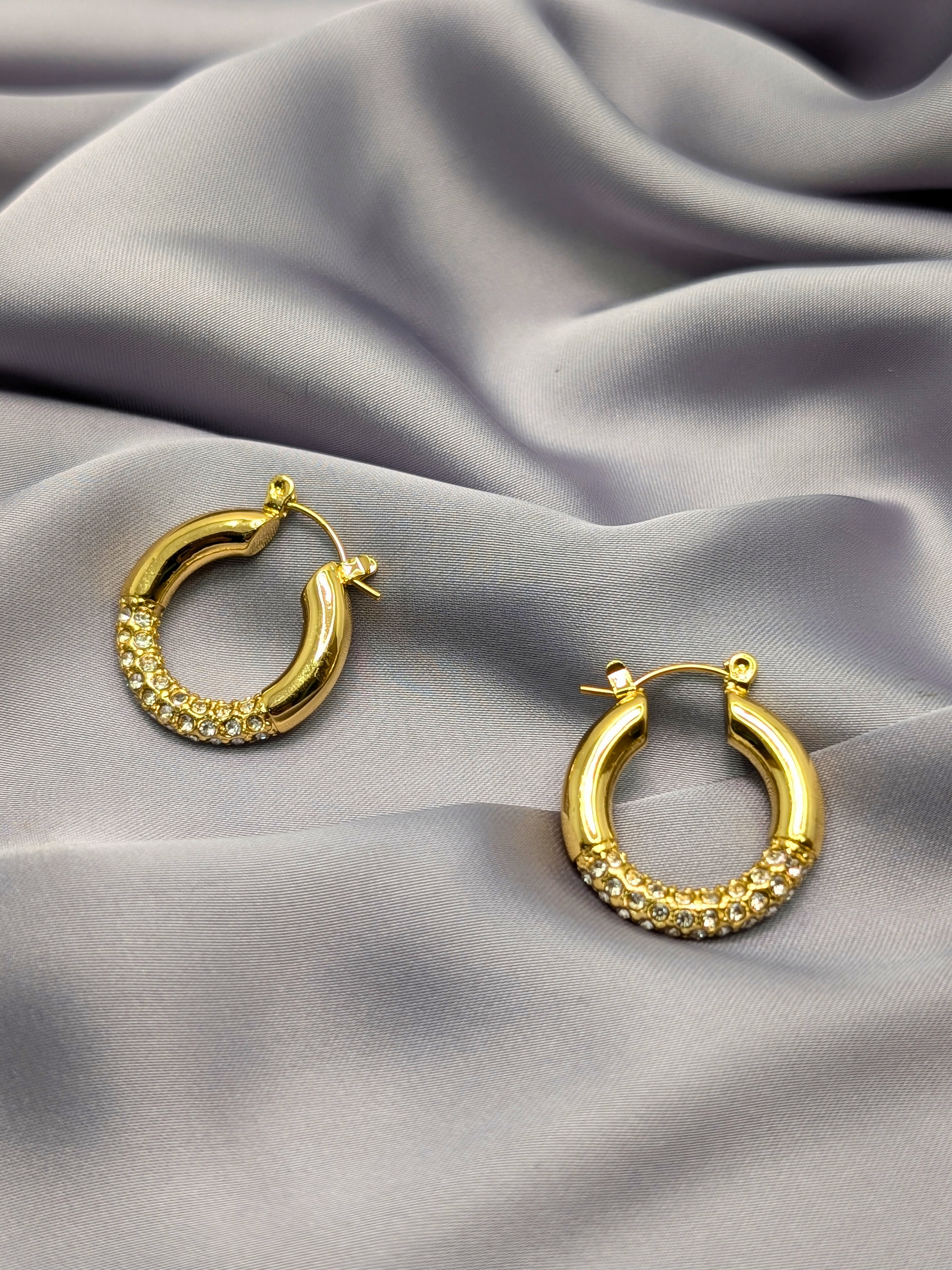 Crystal Hoops Earring