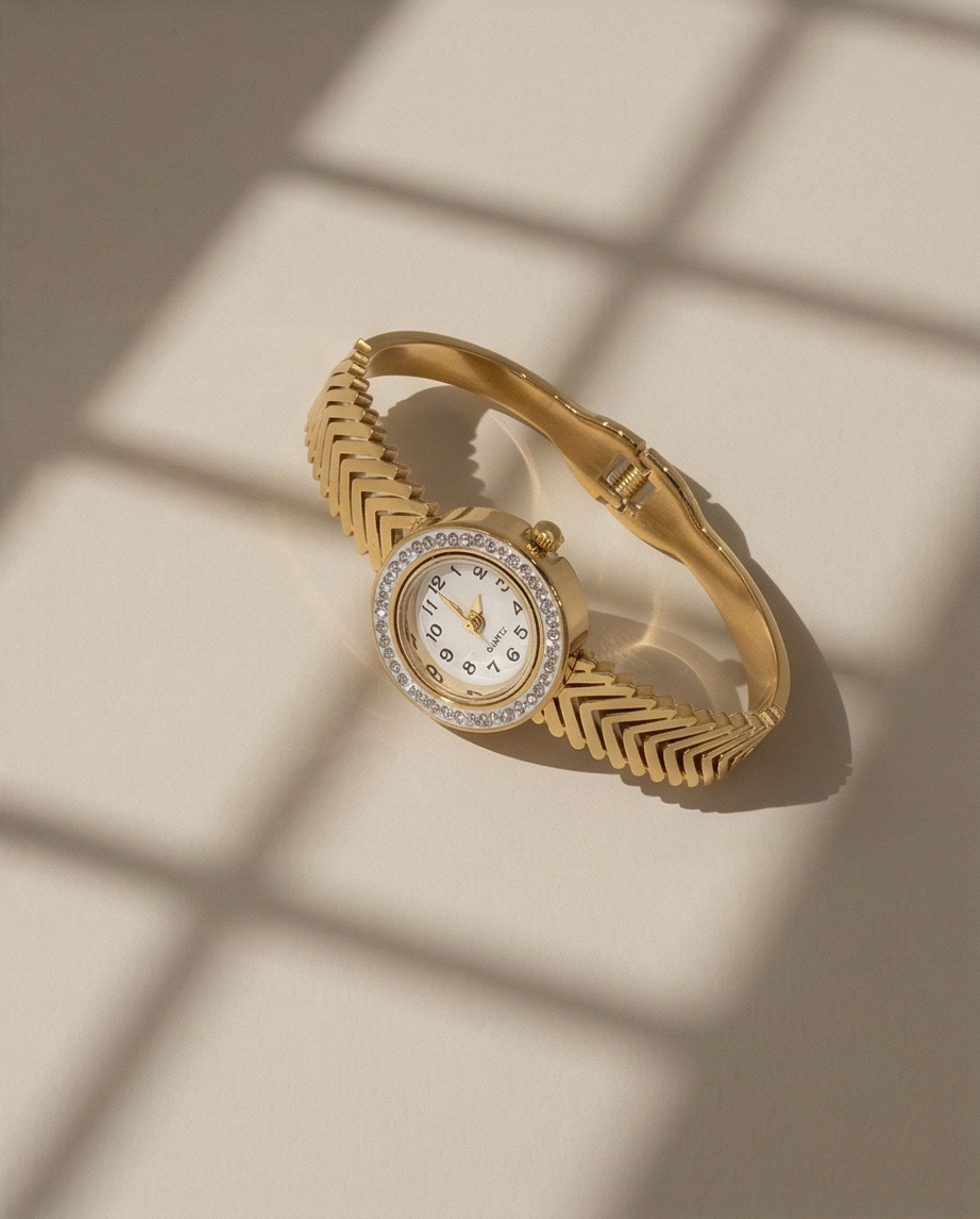 Celeste Crystal Bangle Watch Stainless Steel