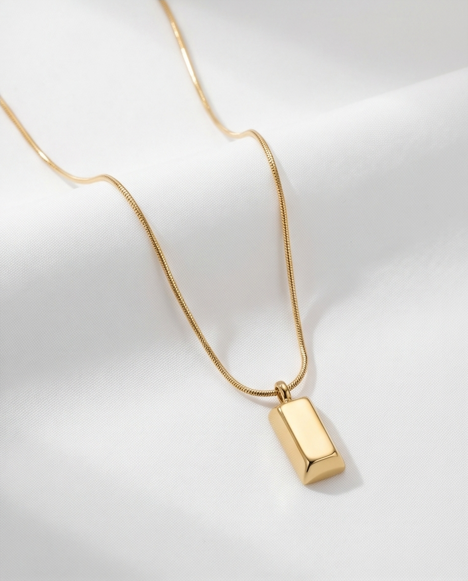 Gold Bar Stainless Steel Pendant